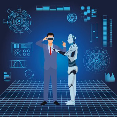 insansı robot ve işadamı