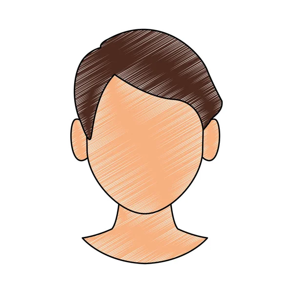 Mann gesichtslose Kopfkritzelei — Stockvektor