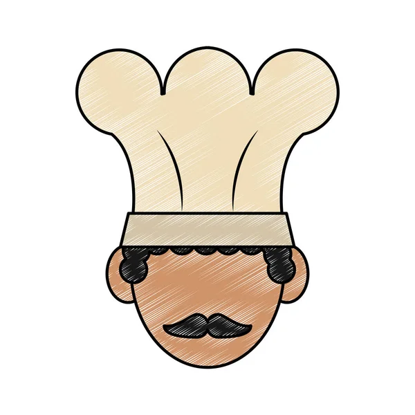 Chef head avatar scribble — Stock Vector