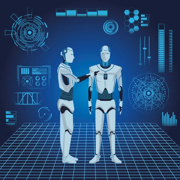 Robots humanoides avatar — Vector de stock