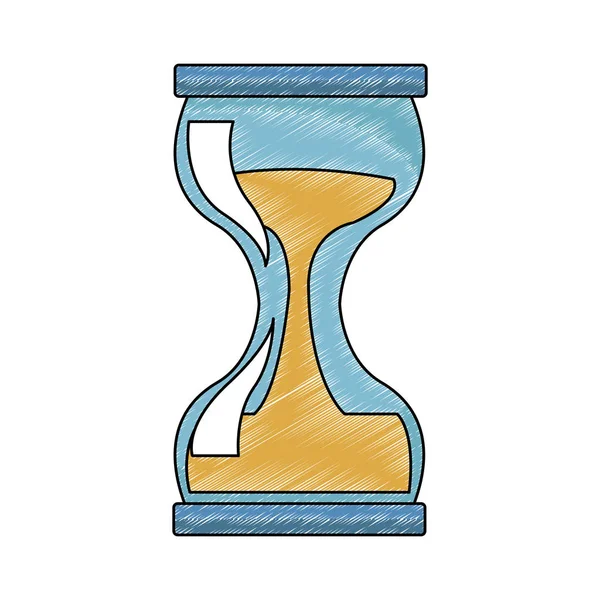 Reloj de arena símbolo antiguo garabato — Vector de stock