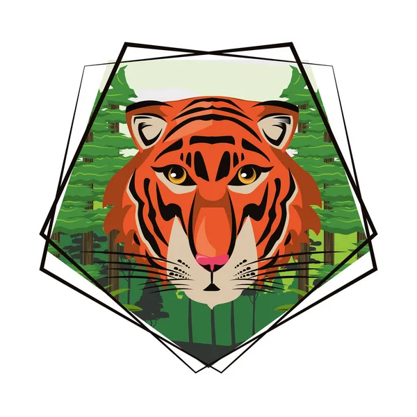 Cara de tigre fresco boceto — Vector de stock