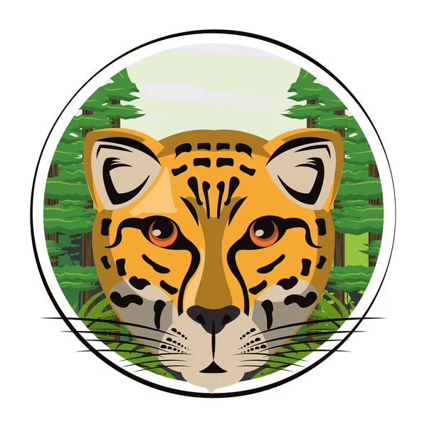 Cara de leopardo fresco boceto — Vector de stock