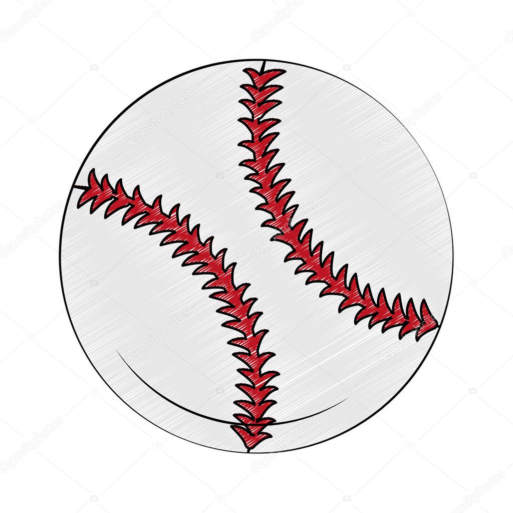 Baseball ball isolated scribble