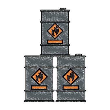 Petrol varil yığılmış karalama