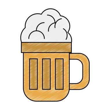 Bira fincan izole karalama