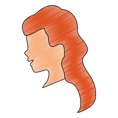 Kadın yüzsüz kafa karalama