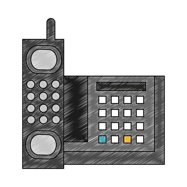 전화 통신 장치 낙서 — 스톡 벡터