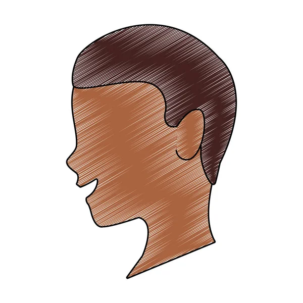 Afro man faceless head scribble — Stock Vector