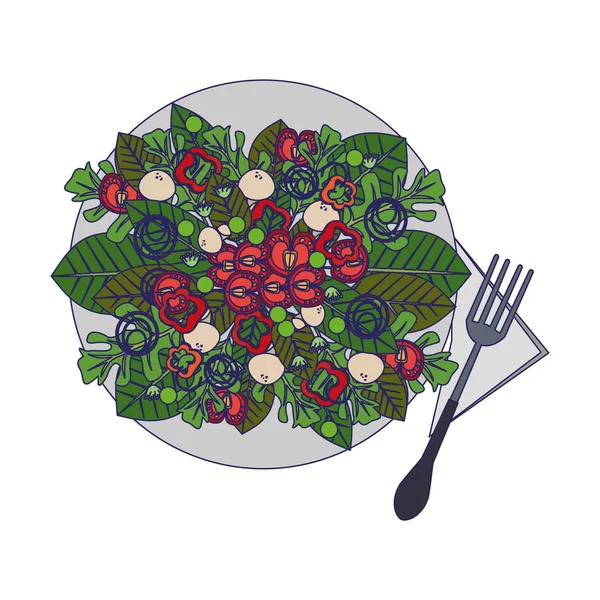 Здоровый салат с овощами — стоковый вектор
