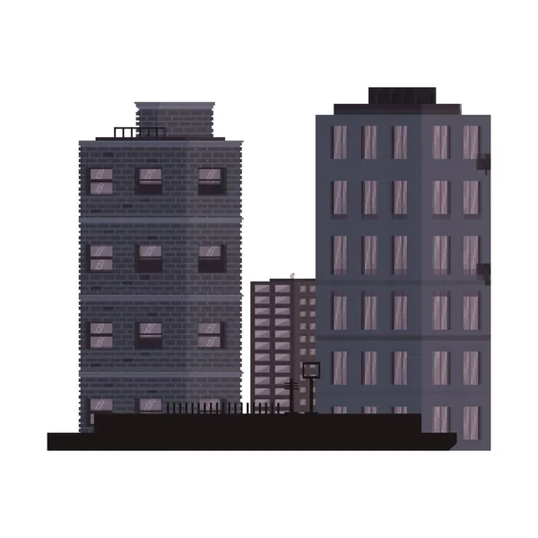 Elszigetelt város épületek — Stock Vector