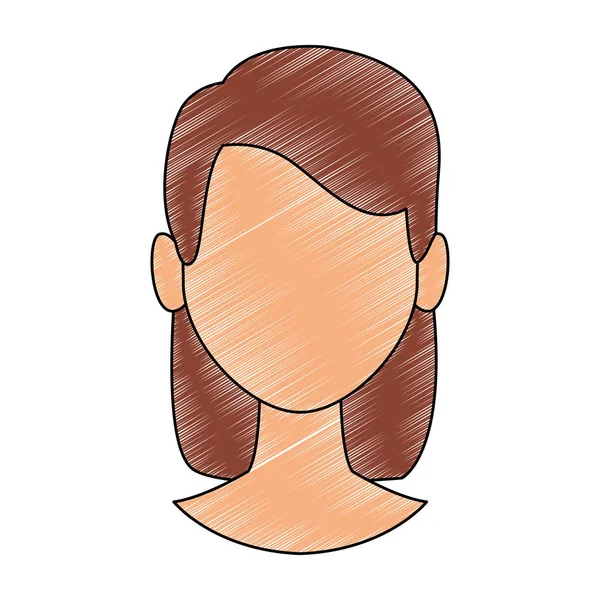 Nő arctalan fej firka — Stock Vector