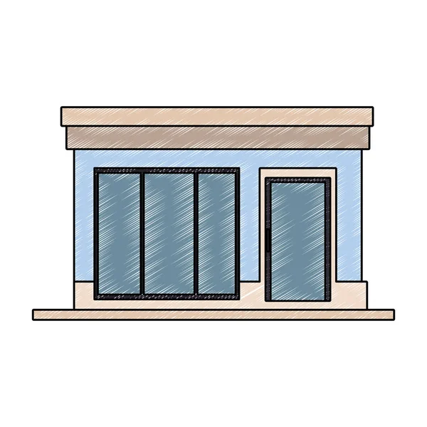 Magasin magasin bâtiment gribouillage — Image vectorielle