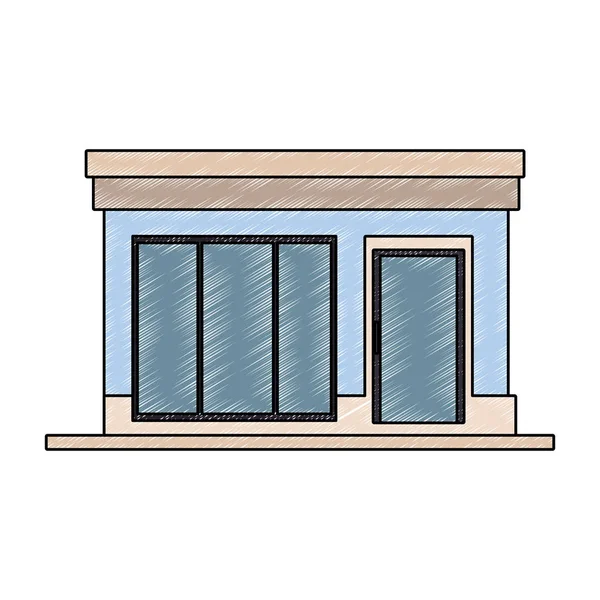 Winkel gebouw krabbelen — Stockvector