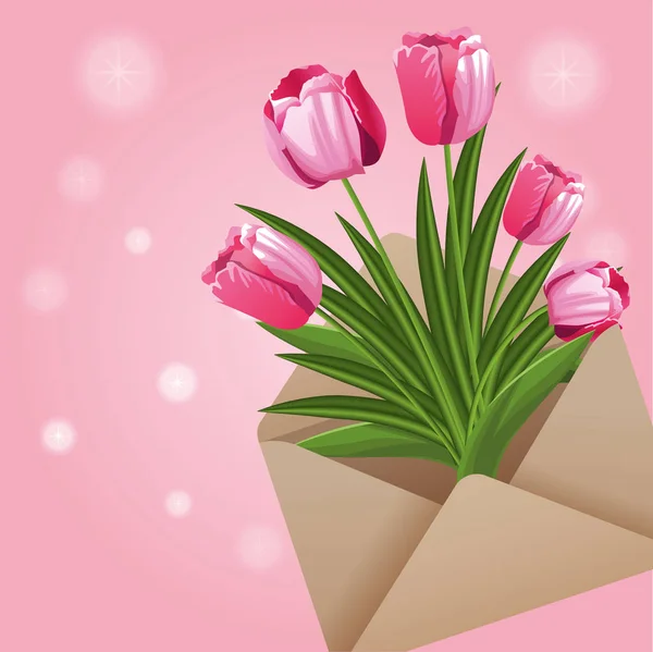 Hermosa tarjeta de flores — Vector de stock