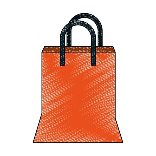 Shopping bag scarabocchiare isolato — Vettoriale Stock