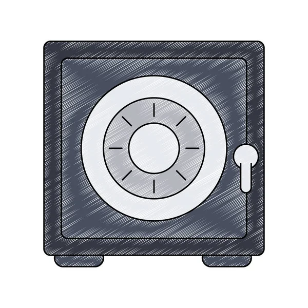 Strongbox sécurité argent symbole gribouiller — Image vectorielle