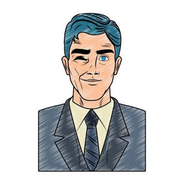 İşadamı pop art karikatür karalama