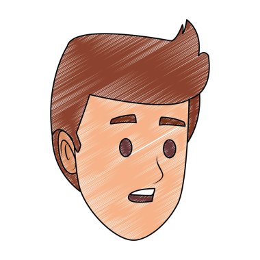 Genç adam yüzü çizilmiş.