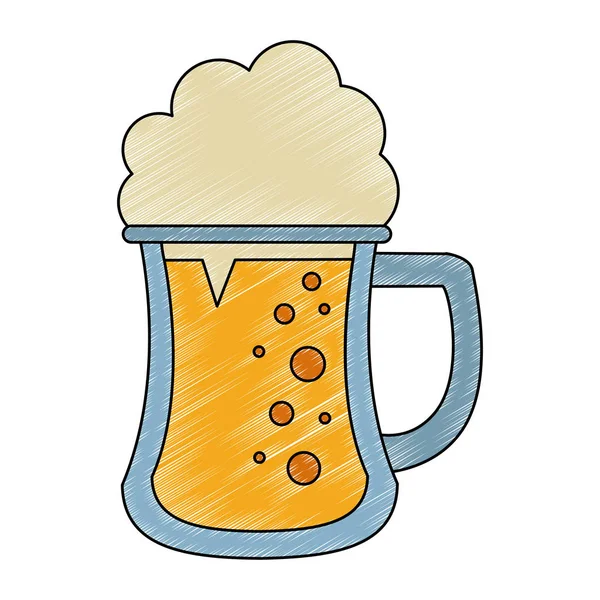 Froid verre bière gribouillage — Image vectorielle