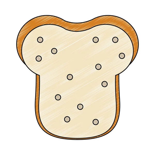 Pane fresco affettato scarabocchio — Vettoriale Stock