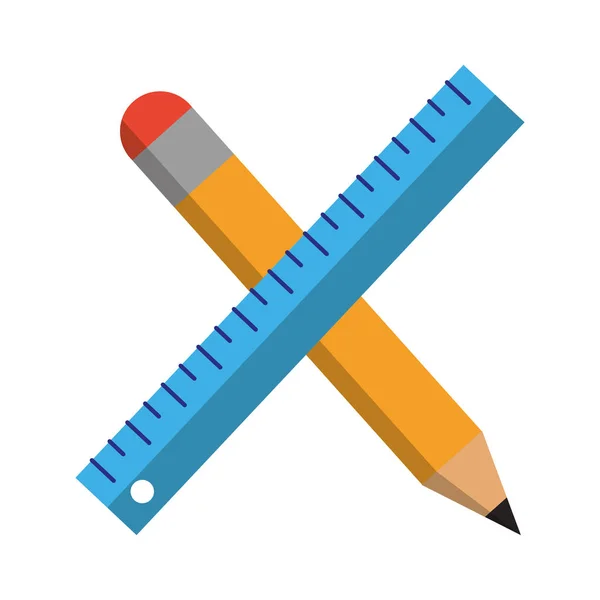 Penna och linjal — Stock vektor