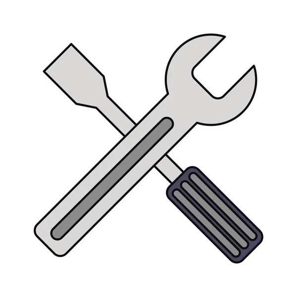 Γαλλικό κλειδί και το κατσαβίδι εργαλεία — Διανυσματικό Αρχείο