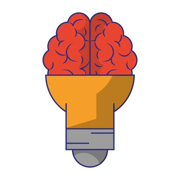 Лампочка і мозок — стоковий вектор