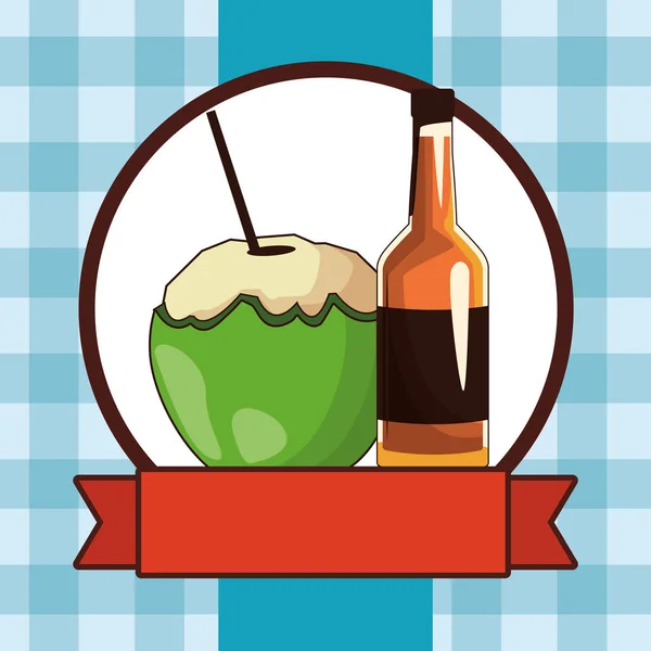 Alcoholische dranken dranken cartoon — Stockvector