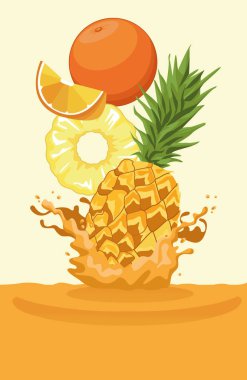 portakal ve ananas smoothie için düşen