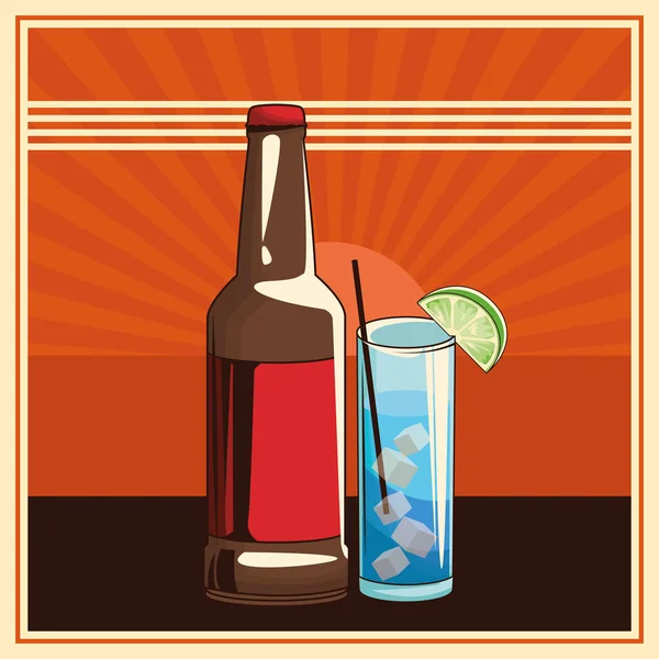 Αλκοολούχα ποτά ποτά κινούμενα σχέδια — Διανυσματικό Αρχείο