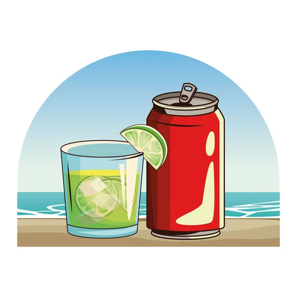 Alcoholische dranken drank cartoon — Stockvector