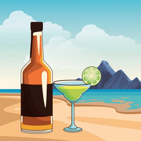 Bebidas alcohólicas bebidas dibujos animados — Vector de stock