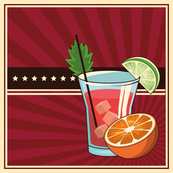 Alcoholic drink beverage cartoon — Stock Vector