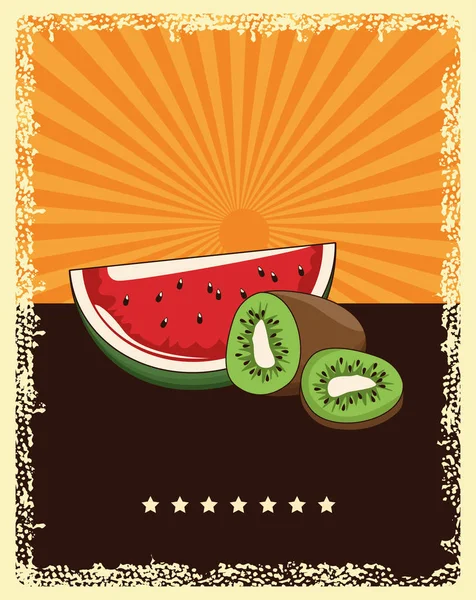 Köstliche Früchte Karikatur — Stockvektor