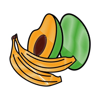 Avokado ve muz karalama