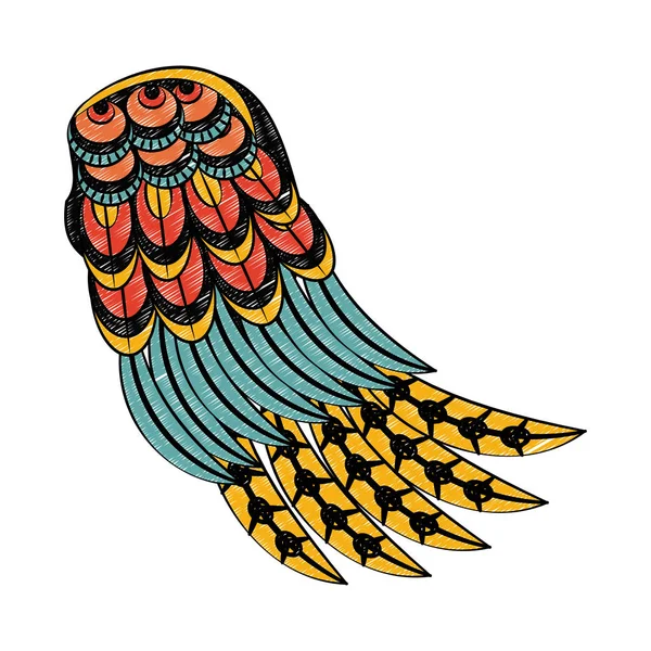 Bird wings isolated scribble — Stock Vector