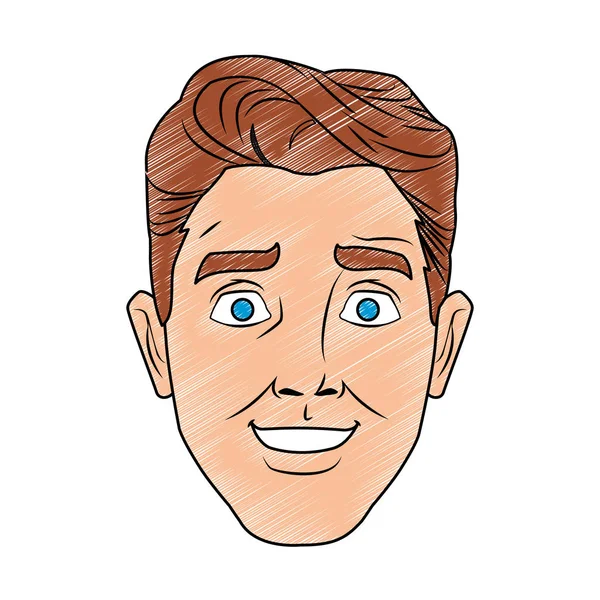 Adam yüz pop art karikatür karalama