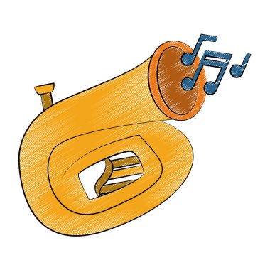 Sousaphone müzik aleti karalama