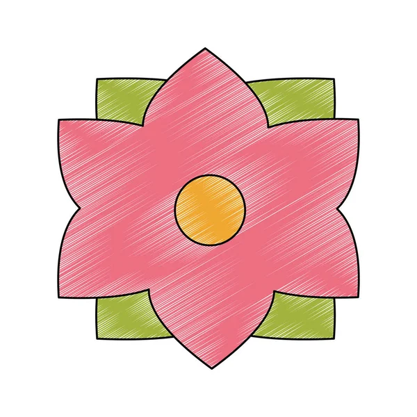 Gyönyörű virág izolált firka — Stock Vector