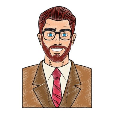 İşadamı pop art karikatür karalama