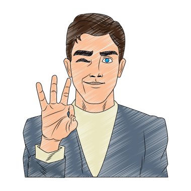 İşadamı pop art karikatür karalama