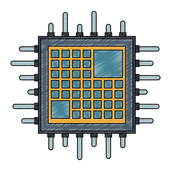 マイクロチッププロセッサ技術の落書き — ストックベクタ