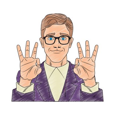 İşadamı pop art karikatür karalama