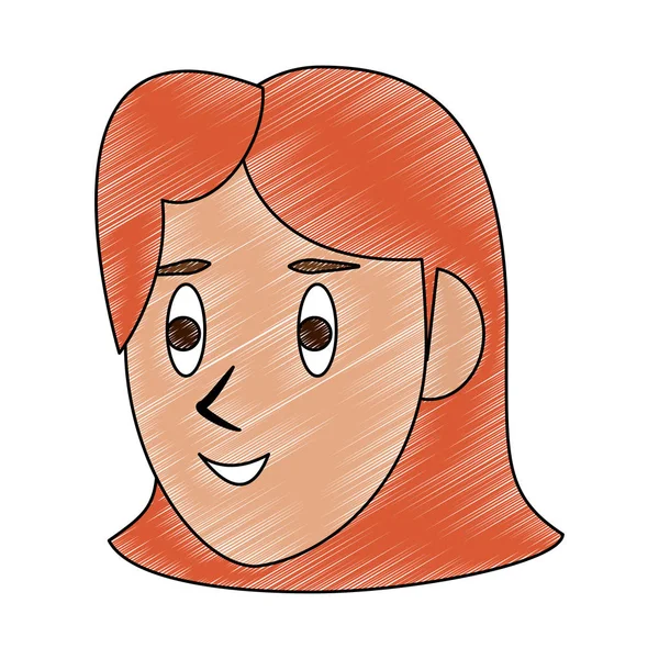 Femme visage dessins animés gribouiller — Image vectorielle