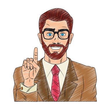 İşadamı pop art karikatür karalama