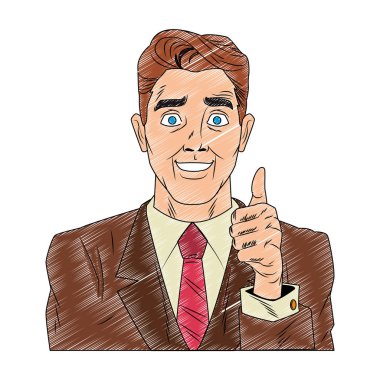 İşadamı pop art karikatür karalama