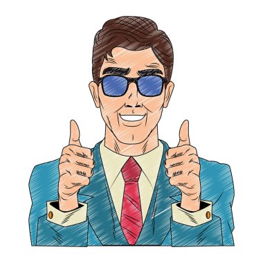 İşadamı pop art karikatür karalama