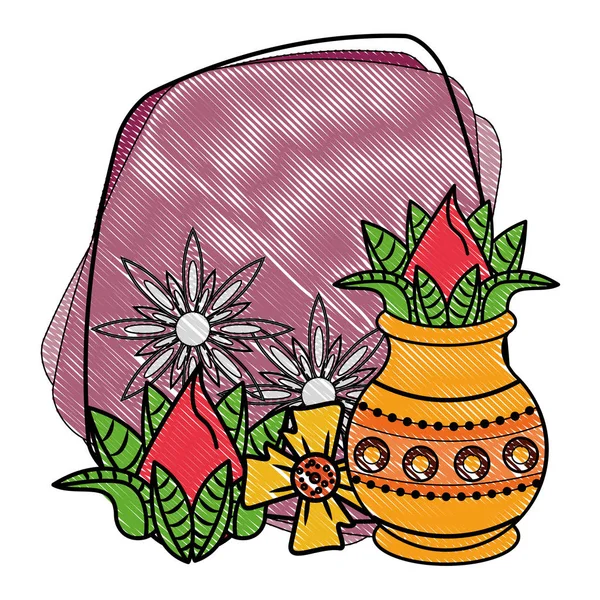 Ugadi gribouillis emblème indien — Image vectorielle