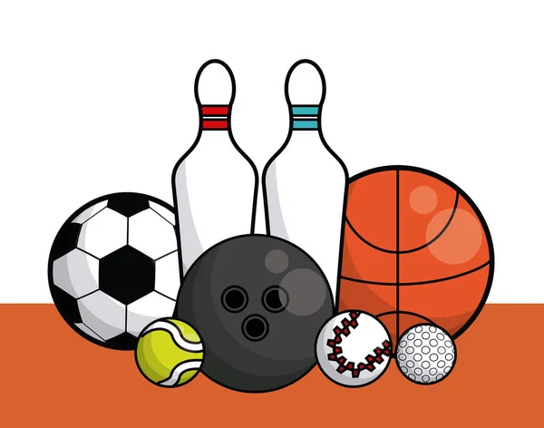 Balles de sport équipement carte de collecte — Image vectorielle